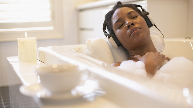 An XLH patient taking a relaxing bath